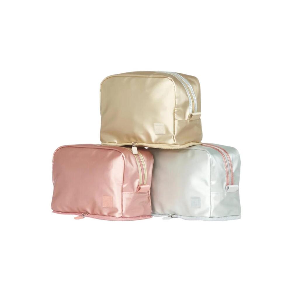 IHKWIP 3-Pack XL Packable Cosmetic Cases Metallic Combo